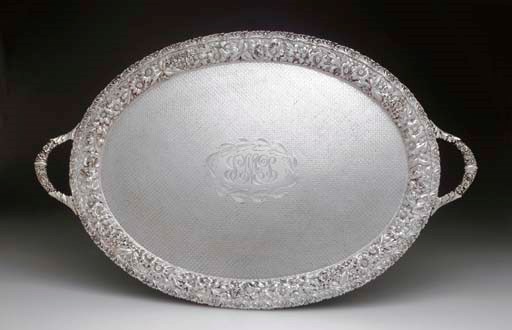 A SILVER TEA TRAY