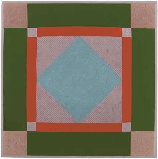 AN AMISH PIECED COTTON COVERLET