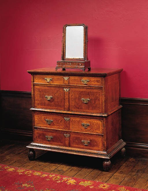 A walnut, ash and elm chest