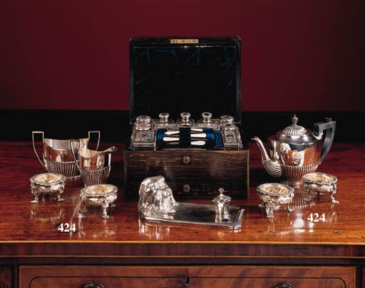 A set of four George III cast salts