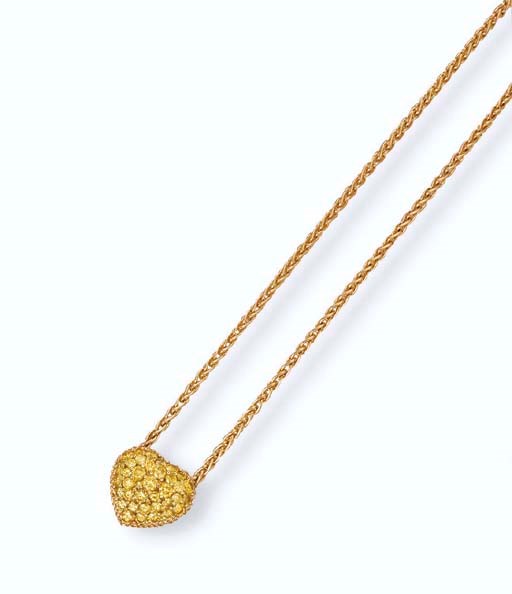 A COLOURED DIAMOND PENDANT NECKLACE, BY GRAFF
