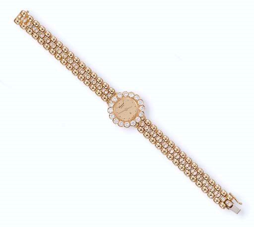A LADY'S 18K GOLD AND DIAMOND WRISTWATCH, BY CHOPARD