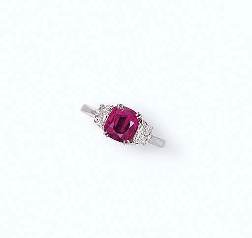 A RUBY AND DIAMOND RING