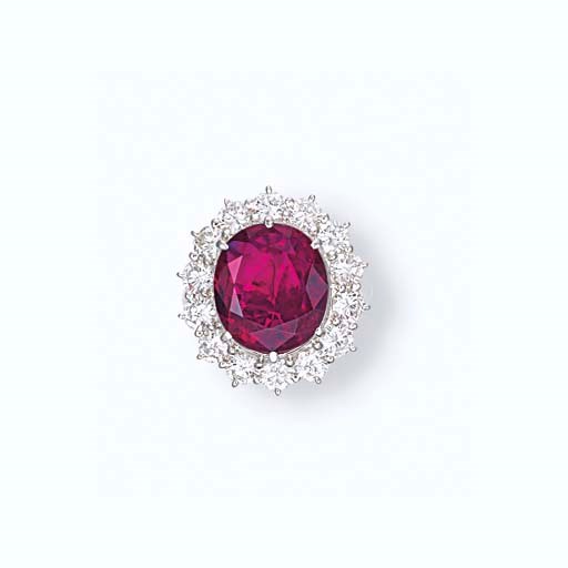 A RUBY AND DIAMOND RING
