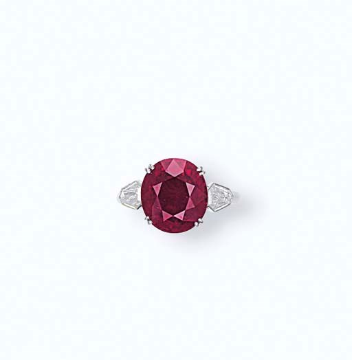 A RUBY AND DIAMOND RING