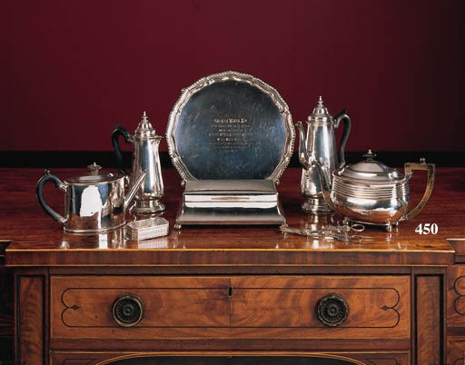 A George III gadrooned oval teapot