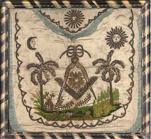 A MASONIC APRON AND WALLET
