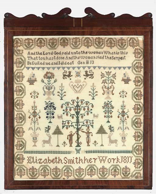 A SAMPLER BY ELIZABETH SMITH, DATED 1811