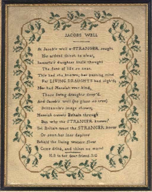 THREE SAMPLERS, INCLUDING 'JACOB'S WELL'
