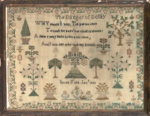 A SAMPLER BY SARAH FIELD, DATED 1836
