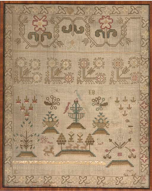 FOUR SAMPLERS DATED 1782, 1821, 1825 AND 1825