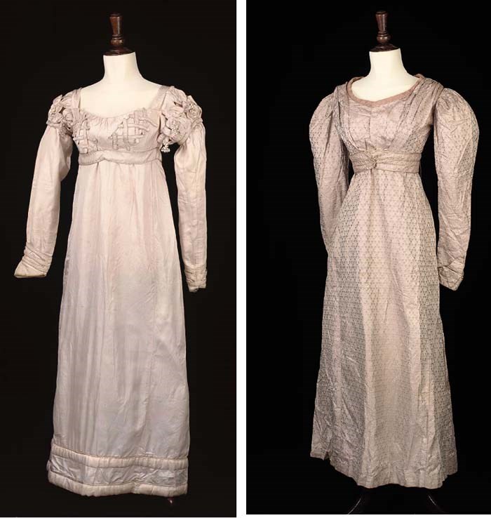 TWO ROSE PINK DRESSES, 1820-1830S