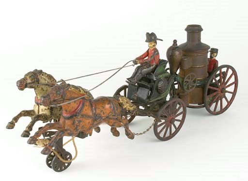 A Pratt and Letchworth cast iron Horsedrawn Fire Pumper