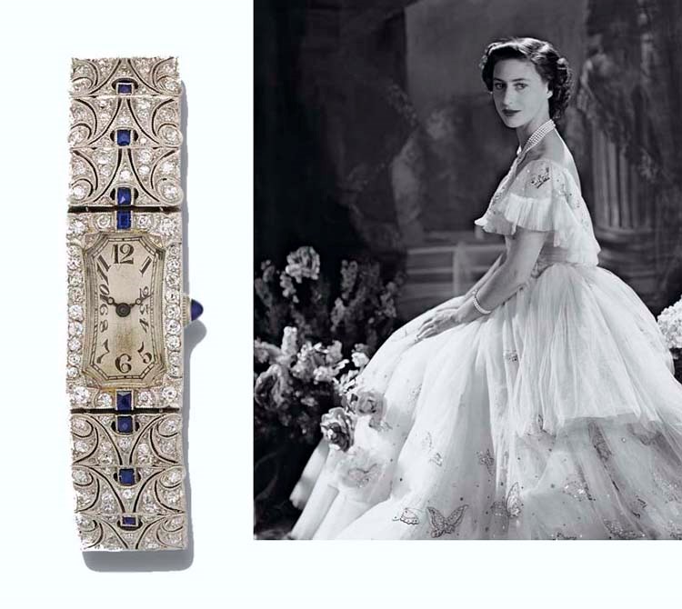 A LADY'S ART DECO SYNTHETIC SAPPHIRE AND DIAMOND WRISTWATCH