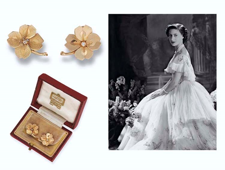 A PAIR OF DIAMOND-SET CLOVER EARCLIPS, ONE BY CARTIER