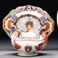 AN ARMORIAL SAUCE TUREEN, COVER AND STAND