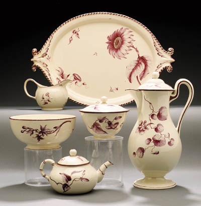 AN ASSEMBLED ENGLISH CREAMWARE TEA AND COFFEE PART SERVICE