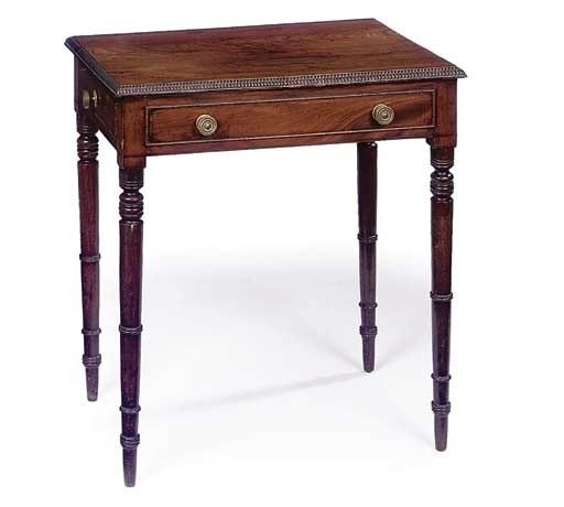 A REGENCY MAHOGANY AND INLAID OCCASIONAL TABLE