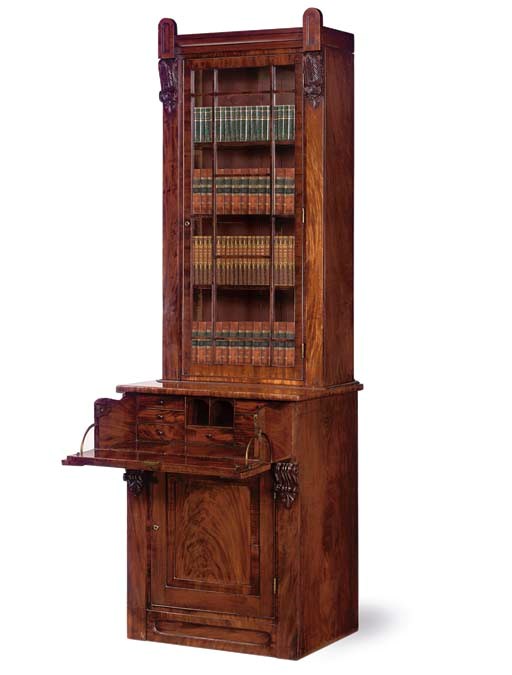 A WILLIAM IV MAHOGANY SECRETAIRE BOOKCASE