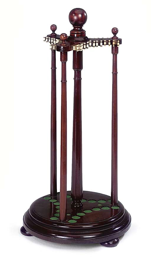 A MAHOGANY SNOOKER CUE STAND