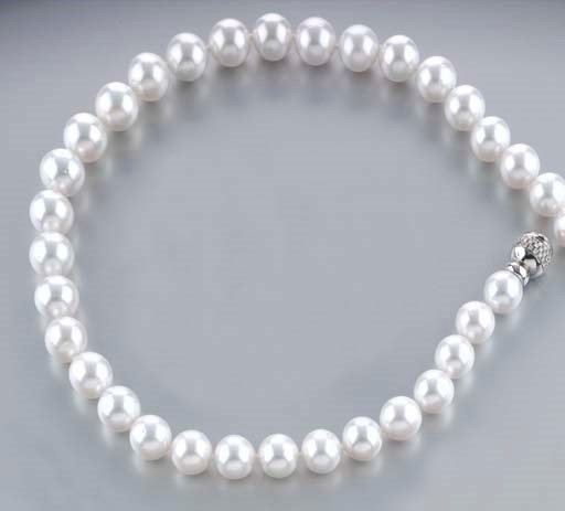 COLLANA IN PERLE AUSTRALIANE COLTIVATE E BRILLANTI
