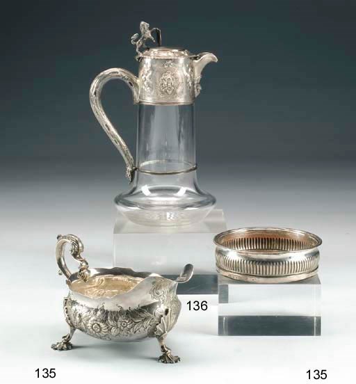 CARAFFA VITTORIANA IN ARGENTO E VETRO