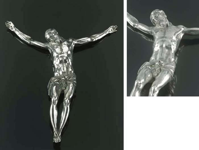 INTERESSANTE FIGURA DI CRISTO IN ARGENTO