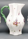 A LONGTON HALL QUATRELOBED BALUSTER EWER