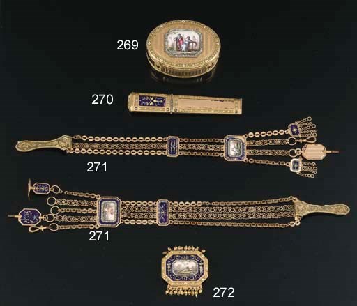 TABACCHIERA IN ORO, SMALTI E MINIATURA