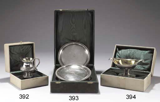 COPPIA SALVER IN ARGENTO GIORGIO III