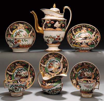 A SPODE IMARI PART TEA AND COFFEE SERVICE