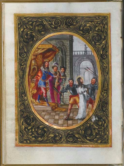[MANUSCRIT ENLUMINÉ] -- LAVENDE, don Luigi de. Affeti sopra la Passione e Morte di N.S.Giesu Christo Composi, sritti, et depinti da Don Luigi de Lauende Abbte di San Bento. Vers 1770 ?