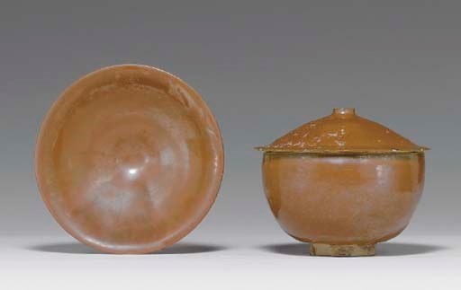 A YAOZHOU PERSIMMON-GLAZED CONICAL BOWL,