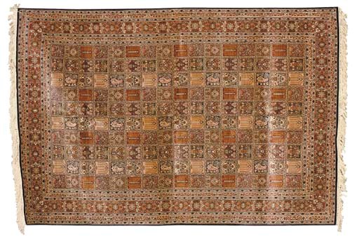 A CHINESE SILK RUG,