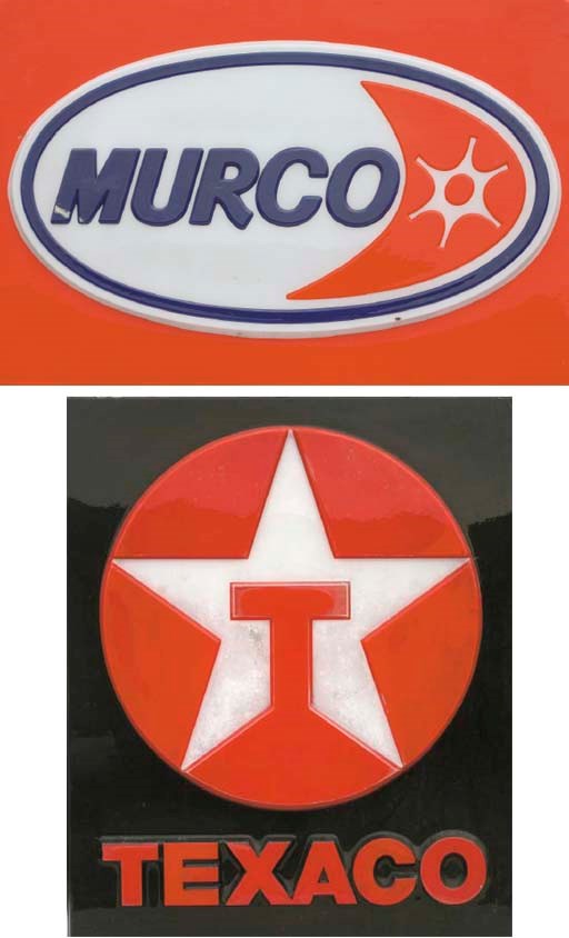 Murco, BP, Texaco etc - A similar group of large forecourt display signs; 1960s-1970s. 	 (6)