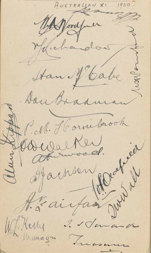 TEST AUTOGRAPHS, 1924 TO 1973