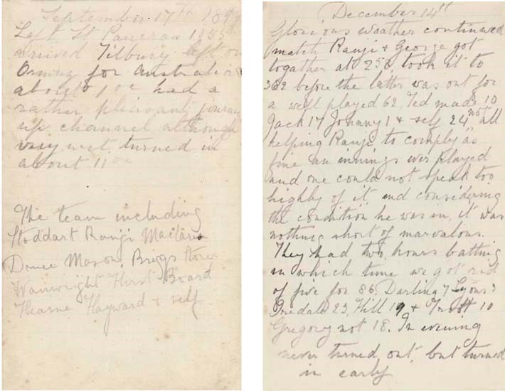 TOM RICHARDSON'S DIARY, STODDART'S TOUR TO AUSTRALIA, 1897-98