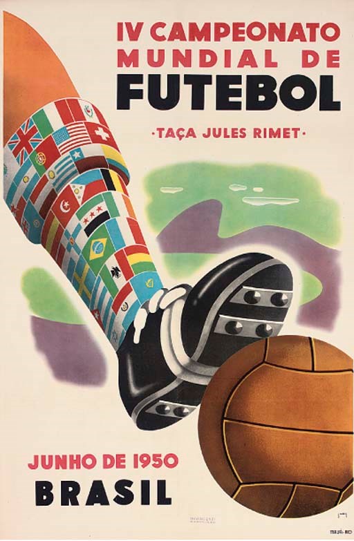 A RARE 1950 OFFICIAL WORLD CUP POSTER