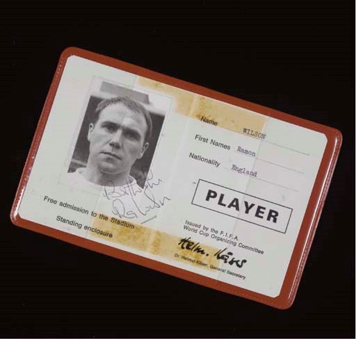 OFFICIAL 1966 PLAYERS PHOTO ID CARD ISSUED TO RAY WILSON