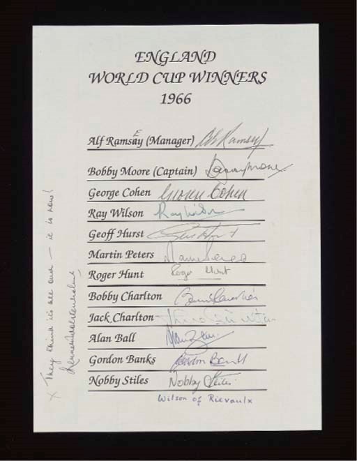 A 1966 AUTOGRAPH SHEET