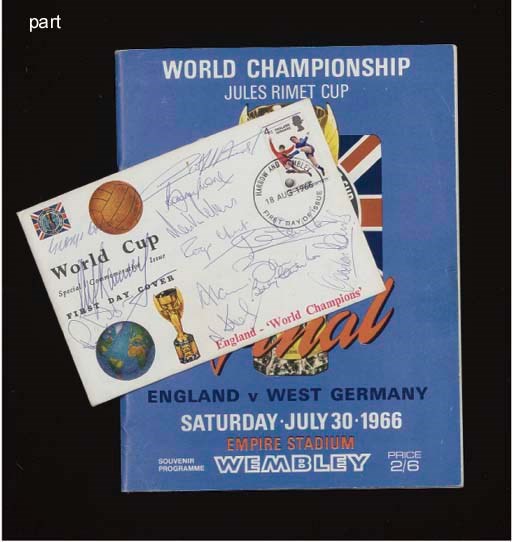 A 1966 FIRST DAY COVER FULLY AUTOGRAPHED BY THE 1966 WORLD CUP-WINNING SIDE