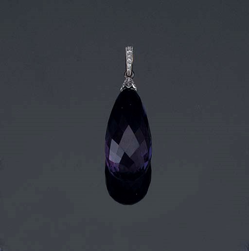 A BELLE EPOQUE AMETHYST AND DIAMOND NECKLACE