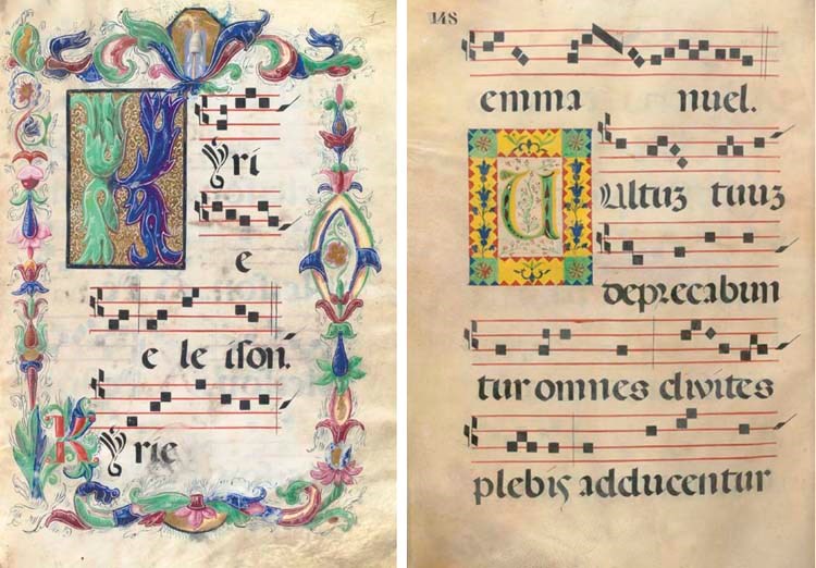 [STENCILLED MANUSCRIPT.] ANTIPHONAL. Italian?, dated 1677 on penultimate leaf.