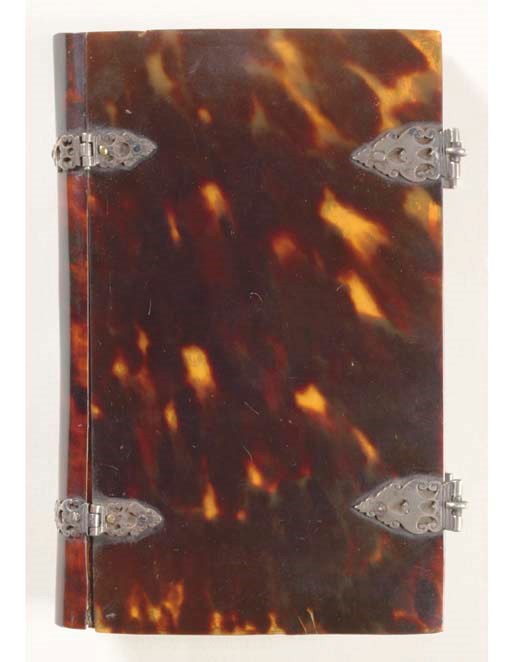 [TORTOISE-SHELL BINDING.] -- BIBLE, New Testament, in Dutch. Het Nieuwe Testament ofte alle Boecken des Nieuwen Verbondts onses He'eren Jesu Christi. - PSALMS, in Dutch. De CL Psalmen des Prophetin Davids. -Catechismus, ofte Onderwijsinge in de Christelicke Leere. Amsterdam: Paulus van Ravesteyn, 1668.