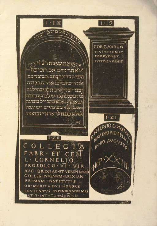 ARAGONESE, Sebastiano (b. 1523). Monumenta antique urbis et agri Brixiani. [Brescia,] 1564 [but printed 1778].