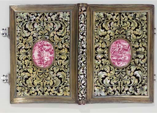 [BAROQUE SILVER BINDING.] Binding only. German, late 17th century.