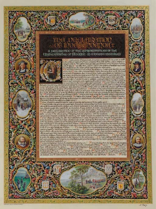 [UNITED STATES, Constitution.] -- LEONI, Nestore, illuminator. Declaration of Independence and the Constitution of the United States. 1891-1901.