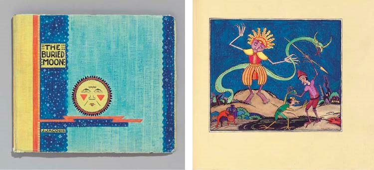 JACOBS, Joseph (1854-1916). The Buried Moon from English Fairy Tales. Illustrated by M. Lois Murphy (1901-1962). DECORATED MANUSCRIPT ON PAPER. New York, 1926.