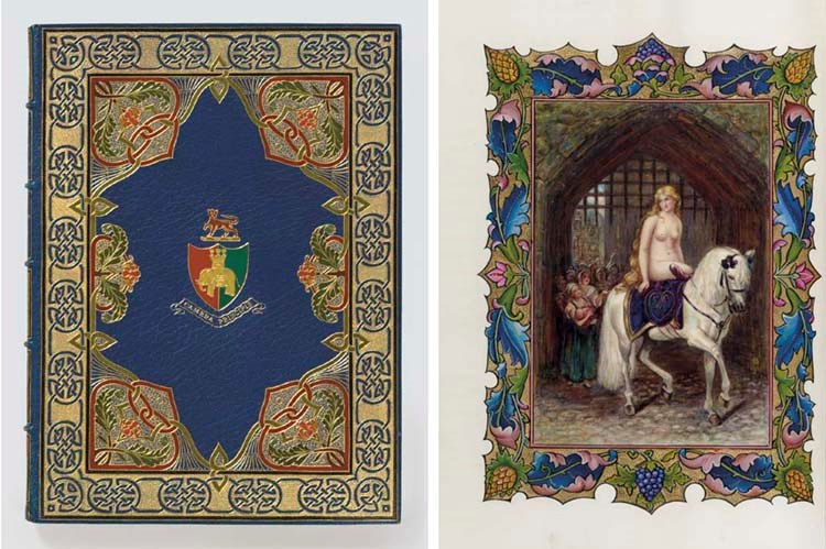 SANGORSKI, Alberto, calligrapher and illuminator -- TENNYSON, Alfred, Lord.  "Lady Godiva."  [London, 1911].