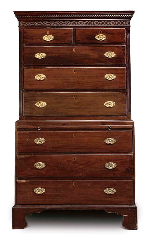 A GEORGE III MAHOGANY TALLBOY